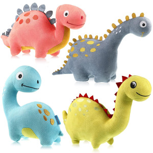 4 Packs Dinosaur Stuffed Animal Cute Dinosaur 9 Inch Dinosaur Plush Toys Adorable Soft Dinosaur Toy For Kids Baby Birthday Party