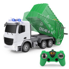 Wemoka 24Ghz Remote Control Garbage Truck Toys Rc Trash Truck Toys For Boys With Trash Bin Real Lights 124 Scale 6 Channel R