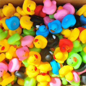 Dztian 51 Pcs Multicolored Mini Multicolor Rubber Ducks Baby Bath Ducky Bathtub Pool Squeaky Little Duck Toys For Showerparty D