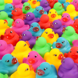 144Pack Mini Rubber Ducks Set Mini Colorful Rubber Duckies Bath Toy For Child Float Squeak Tiny Ducks Pool Toy Set For Kids