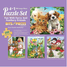 Bits And Pieces 4In1 Multipack 200 Piece Jigsaw Puzzles For Adults Large Piece Puzzle Set Bundle By Artist William Vand