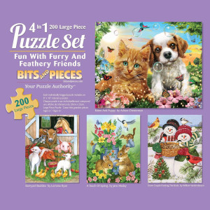 Bits And Pieces 4In1 Multipack 200 Piece Jigsaw Puzzles For Adults Large Piece Puzzle Set Bundle By Artist William Vand