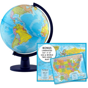 Waypoint Geographic Scout With Map World Globe For Kids Decorative Classroom Globe With Stand More Than 4000 Places 12 I