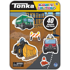 TCG Toys Tonka Magnetic Creations Tin - 40 Play Pieces, Multicolor