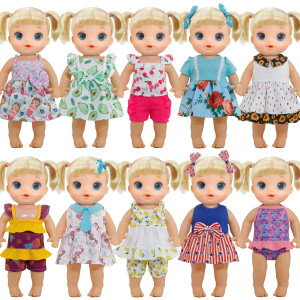 Hyowchi 10 Sets 1215 Inch Baby Doll Clothes Accessories Fits 12 13 14 Girl Alive Dolls 15 Baby Dolls 18 Inch Dolls