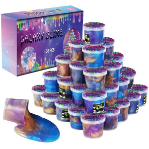 Bvehsr 36 Packs Galaxy Putty Slime Party Favor For Kids Girls Boys Adults Non Sticky Stress Anxiety Relief Wet Super S