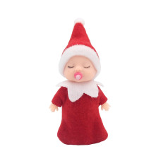 Wuleeuper Sleeping Elf Doll With Pacifier Christmas Miniature Elf Doll Toys New Year Holiday Decoration Party Gift Red