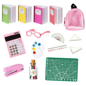 Chalyna 14 Pcs Mini Doll School Supplies Christmas Miniature Dollhouse Stuff Accessories For 115 Inch Doll Diy Toy Set Include