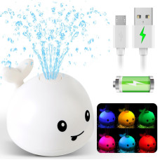 2024 Upgraded Baby Bath Toys Rechargeable Light Up Bath Toys For Kids 13 Babies 612 1218 Months Whale Sprinkler Spray Water