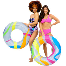 Monsoon Citrus 2Pack Luxury Pool Floats Swimming Float Beach Tube Floaties Ring Tubes Pride