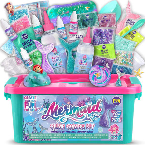 Summer Gift Mermaid Slime Kit For Girls Funkidz Shimmer Slime Making Kit For Kids Age 812 Diy Soft Glitter Glossy Metallic Sli