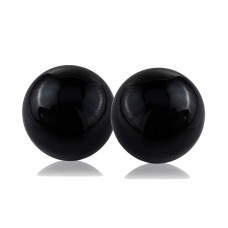 Homeroots Set Of 2 Black Aluminum Decorative Spheres 3