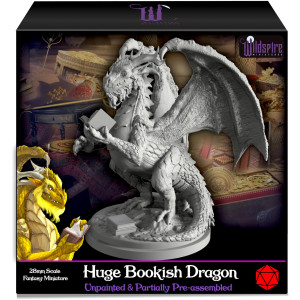 Wildspire Fantasy Bookish Dragon For Dnd Miniatures Huge 6 For Dd Dragon Miniature 2832Mm Bulk Dungeons And Dragons Miniatur