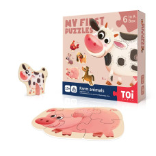 Toi 6 Packs Large Piece Toddler Jigsaw Puzzles For Kids Aged 25 Animal Shaped Floor Puzzles For Beginner Preschool Learning