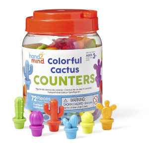 Hand2Mind Colorful Cactus Counters Counters For Kids Math Cactus Toys For Kids Counting Toys Color Sorting Toys Math Manipu