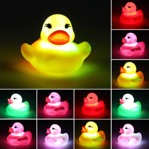 12 Packs Light Up Rubber Ducks Glow Bath Toys Flashing Ducks For Bath For Teens On Birthday Easter Christmas Shower Pool Bath To