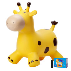 Inpodak Bouncy Horse For Toddler Hopper Bouncing Animal Inflatable Jumping Horse Ride On Hopping Toy Giraffe For Kids With Pump