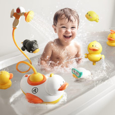 Iplay Ilearn Duck Bath Toy For Toddlers 13 Baby Electric Bathtub Water Spray Toy Infant Fun Bathtime W 4 Shower Head Wind U