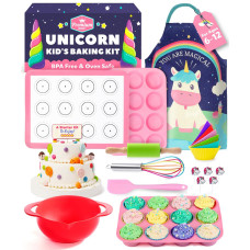 Osmi Complete Kids Baking Set 14Pc Unicorn Chef Baking Kit Premium Cooking Gift For Boys And Girls 412 Bake Cookies Cake