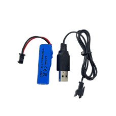 Threeking 37V 500Mah 14500 Rechargeable Liion Battery Sm2P Joint With Usb Charger For Rc Remote Control Car Toys