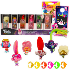 Trolls World Tour Tiny Dancers Set Bundle With 6 Trolls Find Your Beat Rings With Tiny Figurines Plus Trolls Stickers