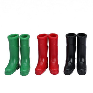 Sxfse Doll Accessories Dollhouse Miniature Scene Model 3 Pairs Rubber Rain Boots Shoes Pretend Play Toy