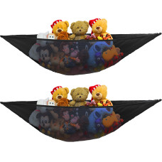 Simple Houseware 2 Pk Stuffed Animals Jumbo Toy Storage Hammock Black