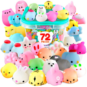 72 Pcs Squishies Mochi Squishy Toys Easter Mini Squishy Animals Squishy Toy Bulk For Easter Basket Stuffers Classroom Prizes