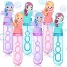 Winrayk Mermaid Party Favors Bubble Wands For Kids 24 Pack Medium Bubble Wand Bulk Pinata Filler Goodie Bag Stuffer Summer Beac