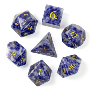 Udixi 7Pcs Gemstone Dice Stone Dnd Dice Set With Grogeous Gift Case For Dungeons And Dragons Mtg Dd Table Games