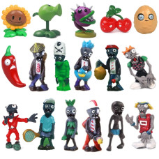 Jhesao 17Pcs Plants Pvz Toys Set Figurines Zombies Series Pvz Plush Pvc Toys New Great Gifts For Kids And Fans Birthday And Pa