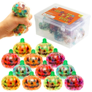 12 Pack Halloween Squishy Toys Cute Pumpkin Stress Balls Fidget Toys For Kids Sensory Toys For Halloween Party Favors Goodie B