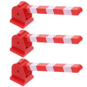 Toyandona 3 Pcs Simulated Traffic Sign Roadblock Toy Mini Stop Rod Models Street Road Signs For Kids Engineering Construction P