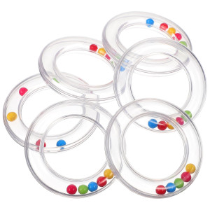 Toyvian 6Pcs Baby Toy Rings Baby Rattles Plastic Clear Hand Bell Shaker Rattle Inserts For Baby Toys Developmental Baby Toy F