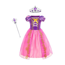 Gridamea Rapunzel Dress For Girls Purple Princess Rapunzel Costume For Girls With Wand And Crown For Dancing Party Cosplay 310