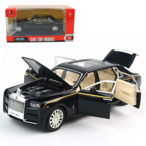 Diecast Cars 132 Scale Rollsroyce Phantom Model Car Zinc Alloy Pull Back Toy Car With Sound And Light For Kids Boy Girl Gift