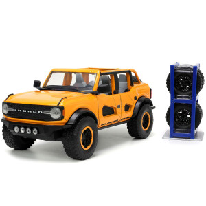 Jada Toys Just Trucks 124 2021 Ford Bronco Diecast Car Orange With Tire Rack Toys For Kids And Adults