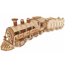 Ichony 3D Wooden Puzzle Diy Mechanical Steam Train Model Kits Wood Crafts Vehicle Building Model Wooden Stem Brain Teaser