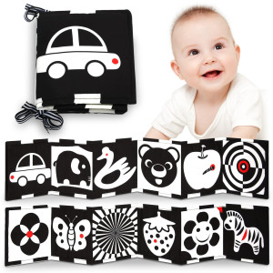 Buauty Baby Toys 012 Months Black And White High Contrast Baby Books Sensory Toys Early Education Infant Tummy Time Toys Car Se