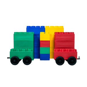 Biggoblocks Big Blocks For Kids Ages 48 Indoor Outdoor Blocks For Kids Games Large Building Blocks 24 Pc With 2 Cars Bi