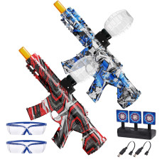 2 Set Electric Splatter Blaster Toy Outdoor Team Games Christmas Halloween Birthday New Year Gift For Ages 14 Redblue