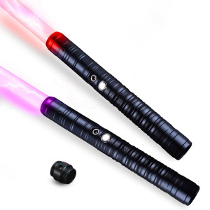 Homzzzz Lightsabers 2 Pack Metal Hilt Light Sabers For Adults Kids Rechargeable 2 In 1 Dueling Lightsabers With 7 Colors 3 Sound