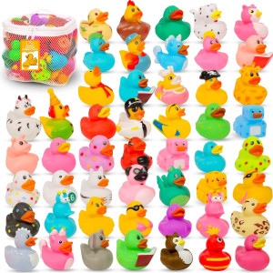 50 Pack Rubber Ducks For Jeep Duck Assorted Rubber Duck Duckies In Bulk 22Inch Cute Mini Rubber Duck Toys In 50 Varieties For