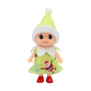 Wuleeuper Tiny Baby Elf Doll Christmas Miniature Elf Decoration Newborn Gift Baby Grow Girl And Boy Elf Dolls Light Yello