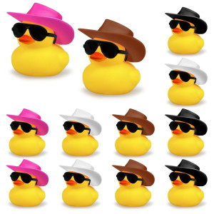 Cowboy Duck With Hat And Sunglasses Mini Duckies Toys For Birthday Swimming Party Gift Favor Design A