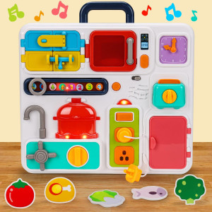 Kitchen Busy Board For Toddlers 13 Travel Toys Light Up Musical Baby Toy 1218 Months Toddler Toys Age 12 24 Autism Sensory M