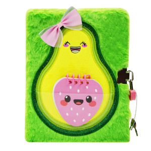 Superstyle Diary For Girls With Lock Gift For 6 7 812 Girl Cute Avocado Plush Diary Secret Diary Writing Journal Lined Pages