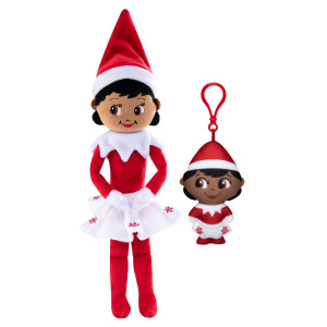 The Elf On The Shelf Girl Dark Tone 12 Plushee Pals Snuggler And 4 Matching Clip On