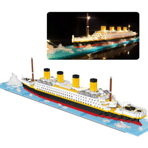 Snlywan 1706 Pcs Titanic Toys Building Set With Led Strip Model Blocks Kit Micro Mini Light Up Toy Titanic Gifts For Adults An