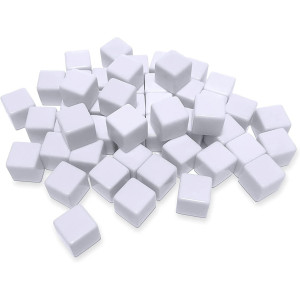 100 Pcs Blank White Dice 16Mm Acrylic Dice Blank White Cubes With Smoothed Surface Six Sided Dice For Board Games Diy